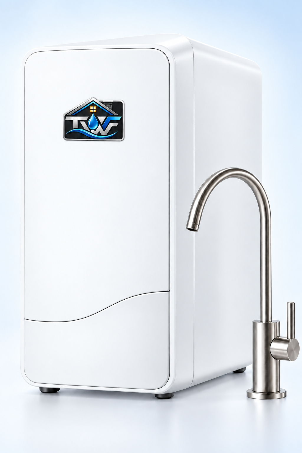 Reverse osmosis system installed under kitchen sink